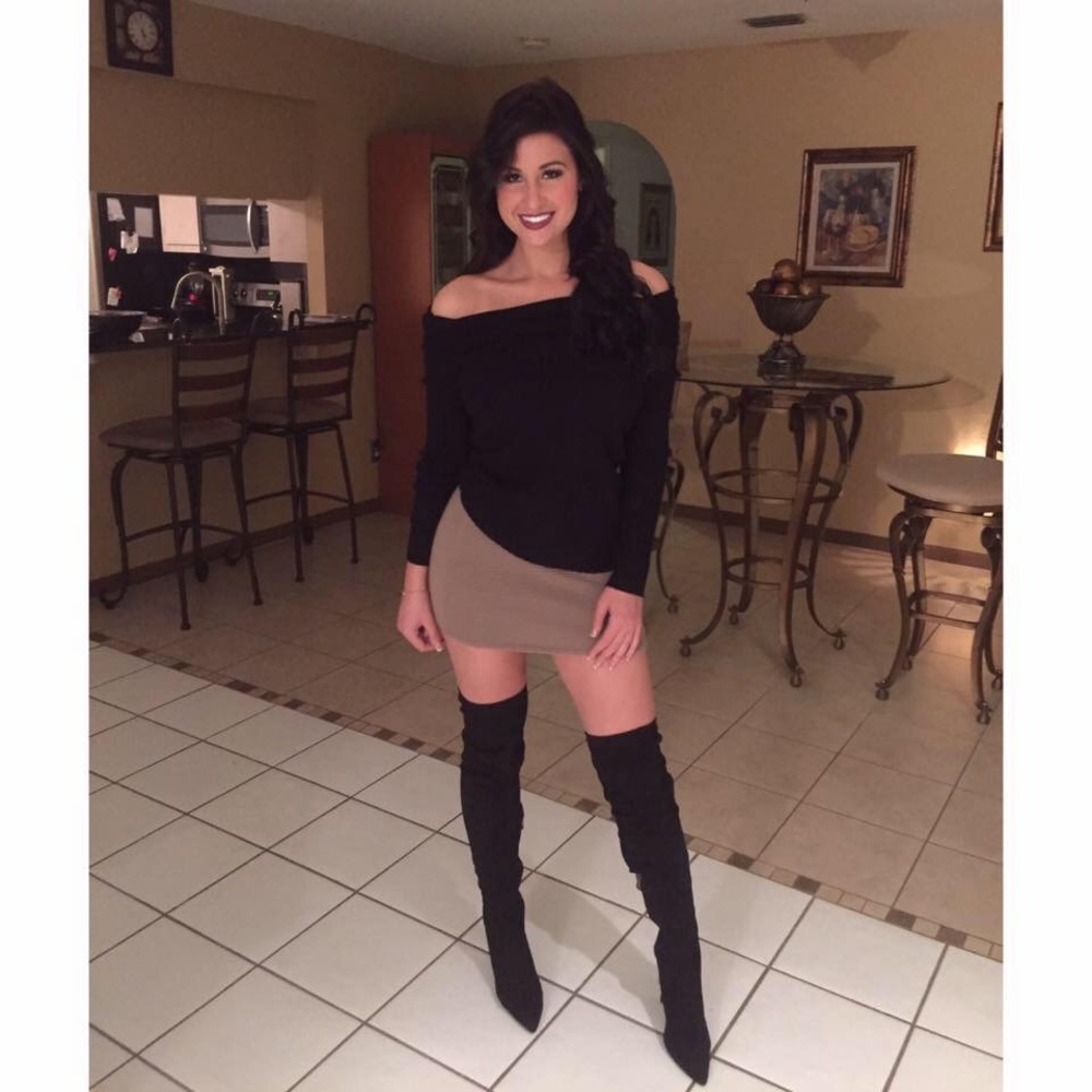 Thigh high black boots heals